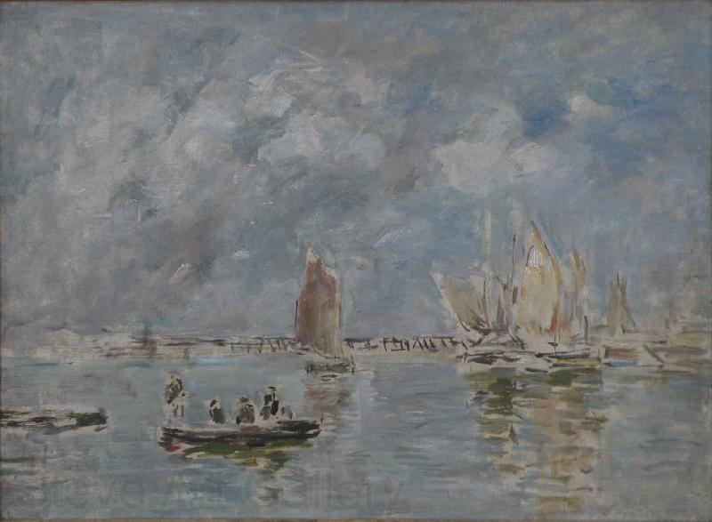 Eugene Boudin Barques et estacade Norge oil painting art